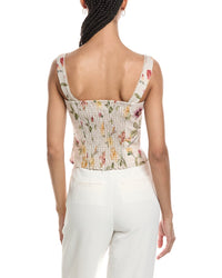 Reveriee Linen-Blend Sleeveless Top