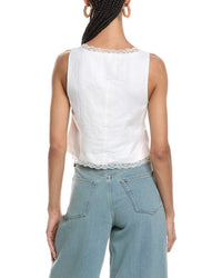 Reveriee Sleeveless Linen Tie Front Top