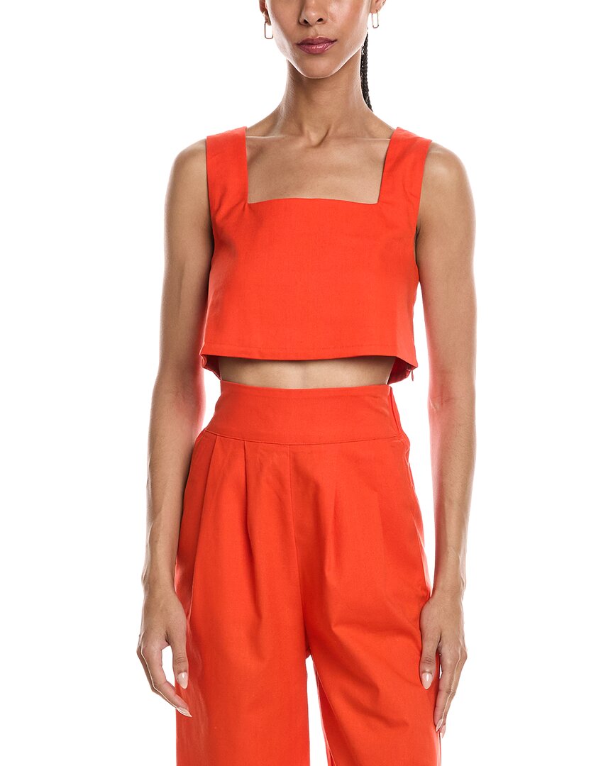 Reveriee Linen-Blend Sleeveless Top