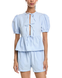 Reveriee Tie Front Top
