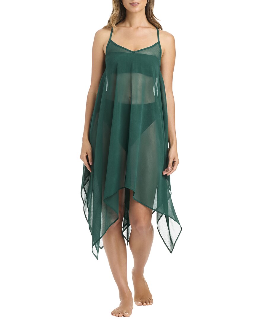 Bleu Rod Beattie La Cote D'azur Chiffon Coverup Dress