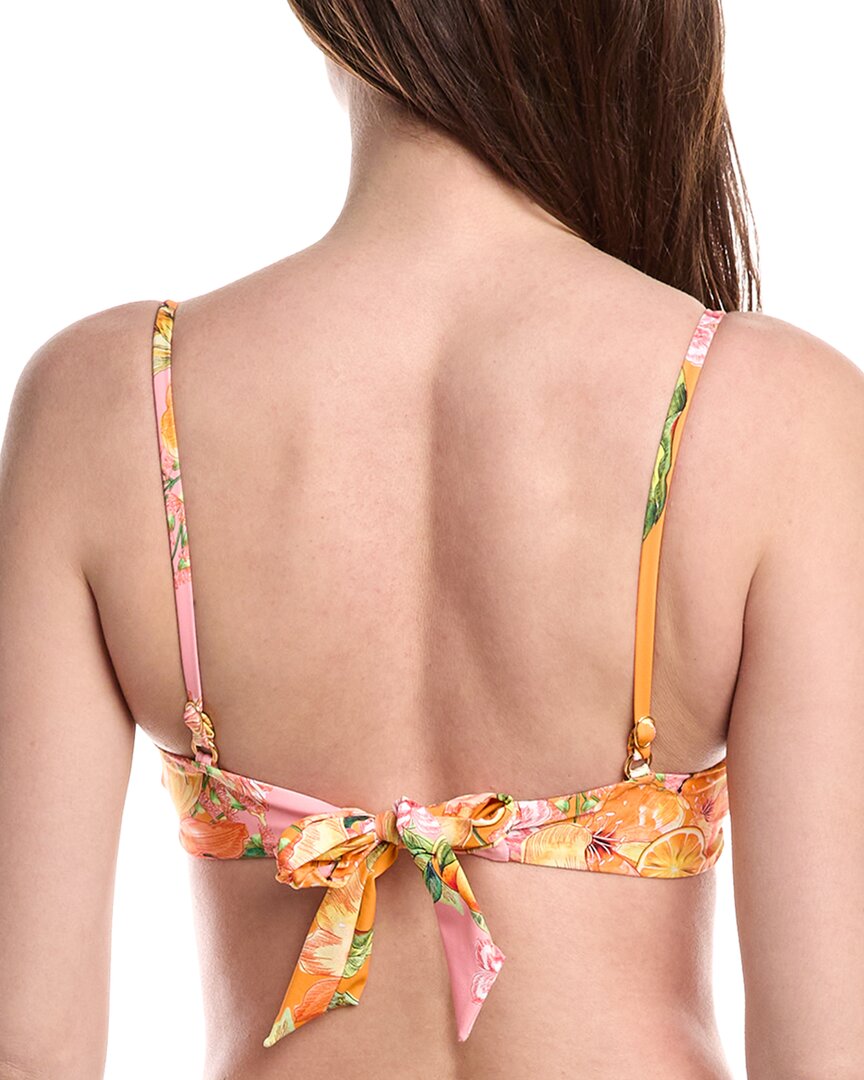 Pq Swim Embroidered Lettuce Edge Bralette Top