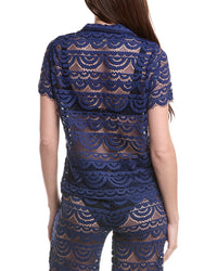 Pq Swim Lace Button Top