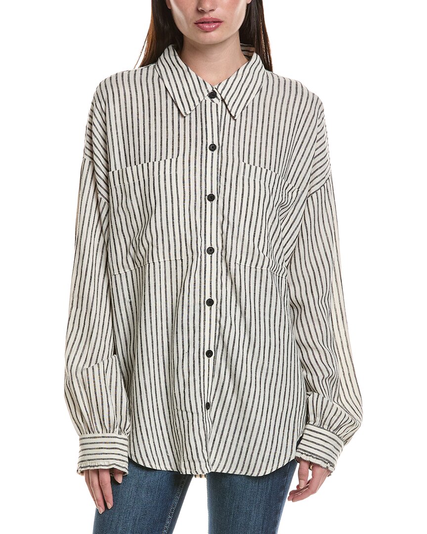 Saltwater Luxe Stripe Linen-Blend Top