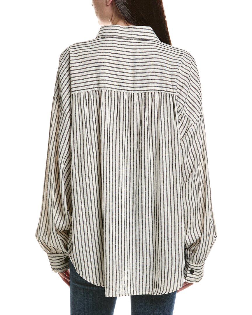 Saltwater Luxe Stripe Linen-Blend Top