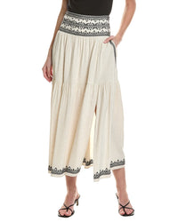 Saltwater Luxe Linen-Blend Midi Skirt