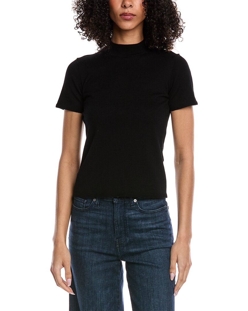 7 For All Mankind Mock Neck Wool-Blend Top