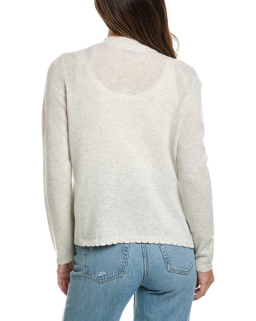 Alashan Cashmere Alashan Cashmere Leah Scallop Trim Cashmere Sweater