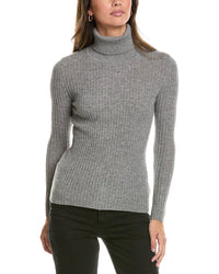 Alashan Cashmere Alashan Cashmere Ada Rib Fold Over Turtleneck Cashmere Sweater