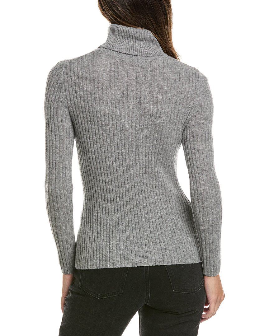 Alashan Cashmere Alashan Cashmere Ada Rib Fold Over Turtleneck Cashmere Sweater