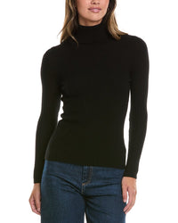 Alashan Cashmere Alashan Cashmere Ada Rib Fold Over Turtleneck Cashmere Sweater