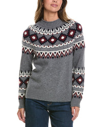 Alashan Cashmere Alashan Cashmere Vail Fair Isle Mock Neck Wool Sweater