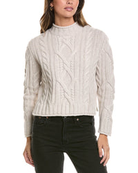 Alashan Cashmere Alashan Cashmere Breckenridge Cable Mock Neck Wool Sweater