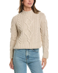 Alashan Cashmere Alashan Cashmere Breckenridge Cable Mock Neck Wool Sweater