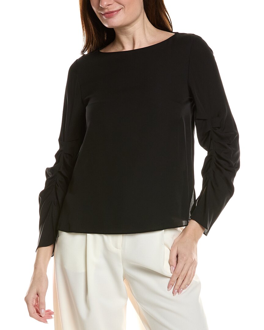 Lafayette 148 New York Ruched Slit Blouse