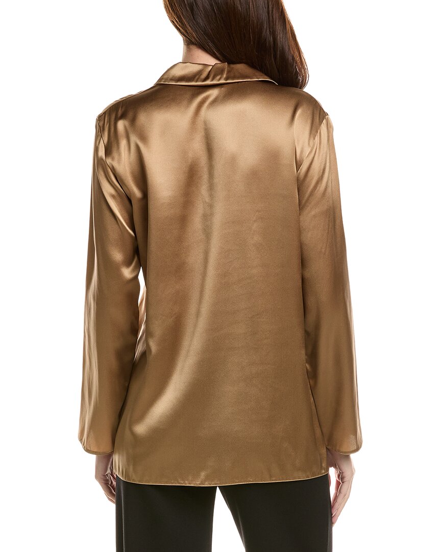 Lafayette 148 New York Split Collar Popover Blouse