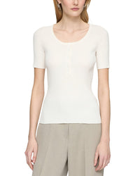 Lafayette 148 New York Ribbed Button Sweater
