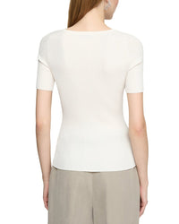 Lafayette 148 New York Ribbed Button Sweater