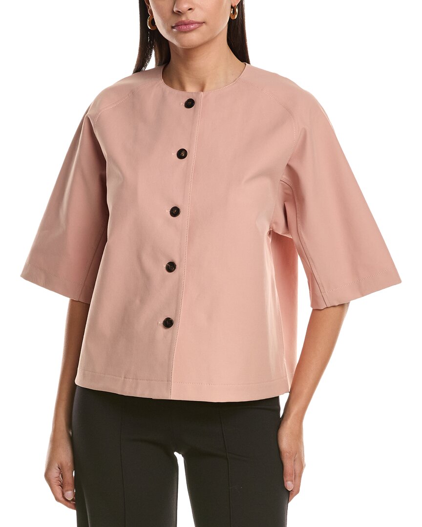 Lafayette 148 New York Three-Quarter Sleeve Collar Shirt