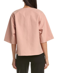 Lafayette 148 New York Three-Quarter Sleeve Collar Shirt