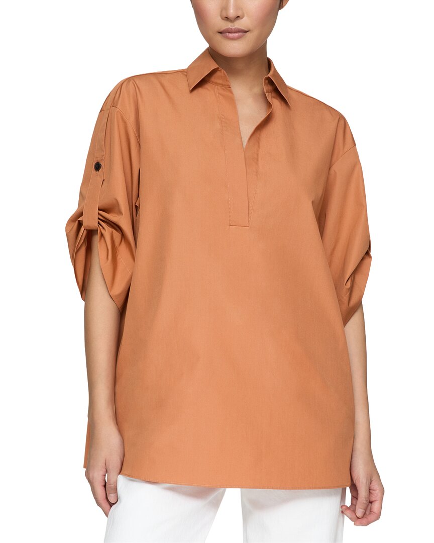 Lafayette 148 New York Tab Sleeve Popover Shirt