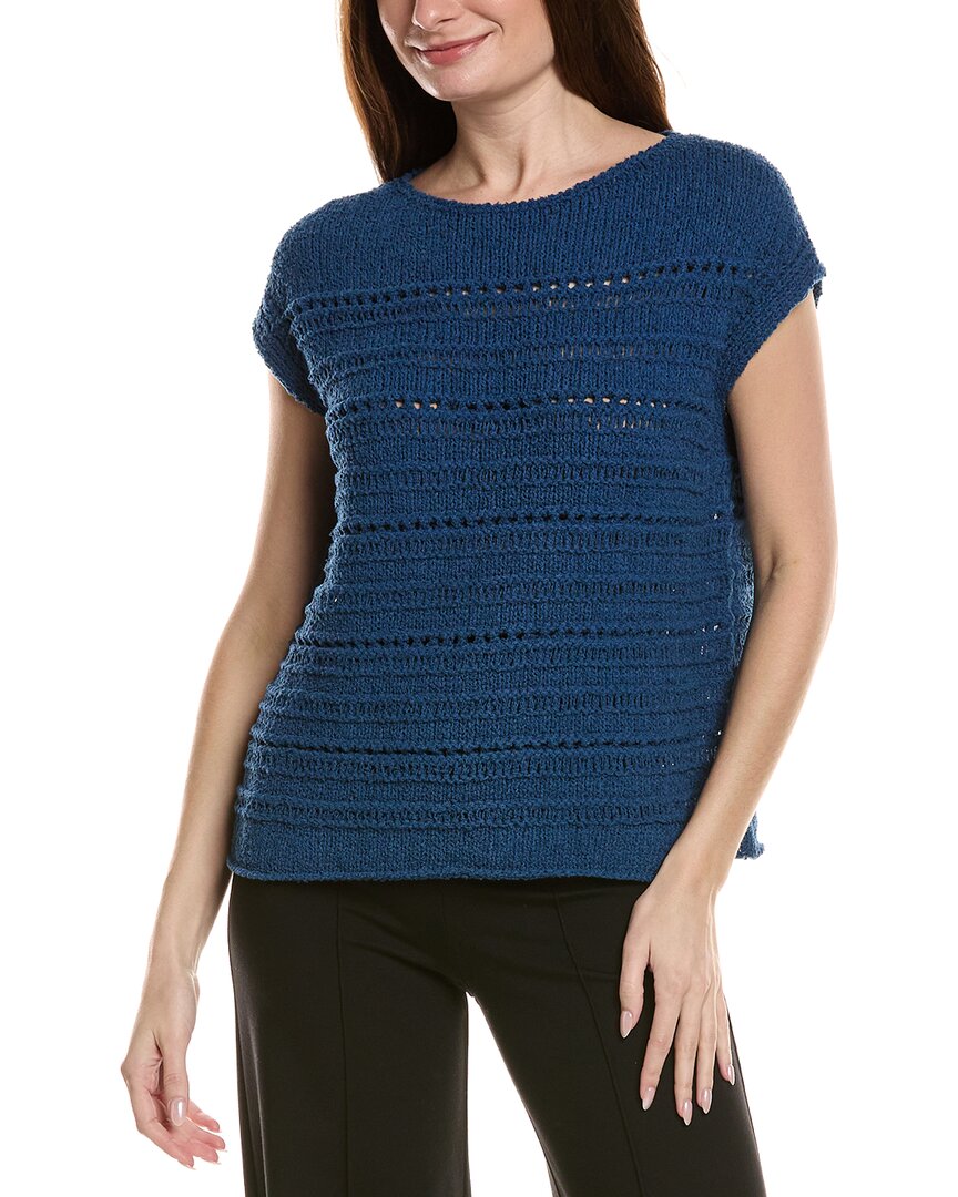 Lafayette 148 New York Bateau Neck Open Stitch Pullover Sweater