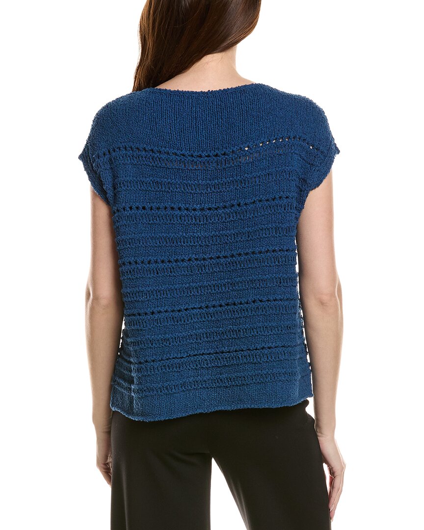 Lafayette 148 New York Bateau Neck Open Stitch Pullover Sweater