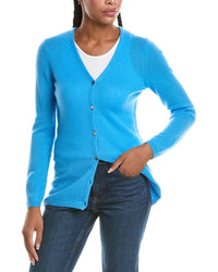 N.PEAL N.Peal Gauzy V-Neck 100% Cashmere Cardigan