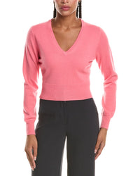 N.PEAL N.Peal Crop V-Neck 100% Cashmere Sweater