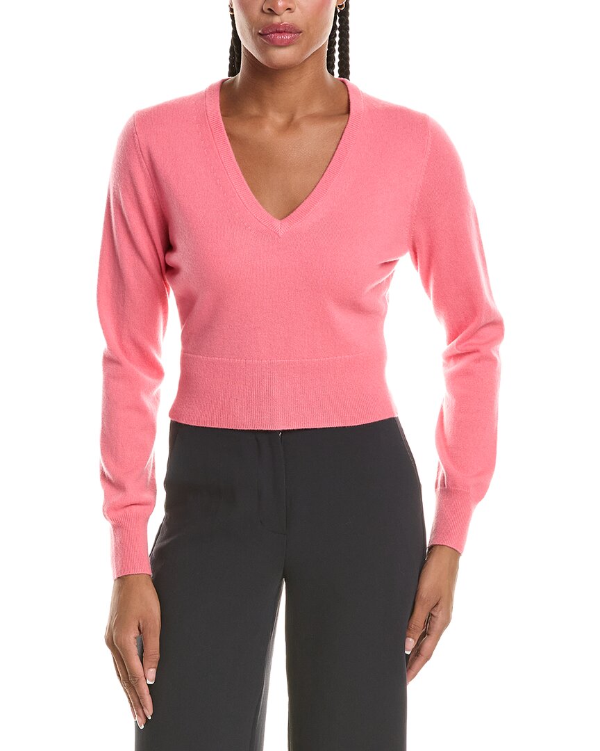 N.PEAL N.Peal Crop V-Neck 100% Cashmere Sweater