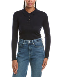 N.PEAL N.Peal Collared Rib 100% Cashmere Sweater