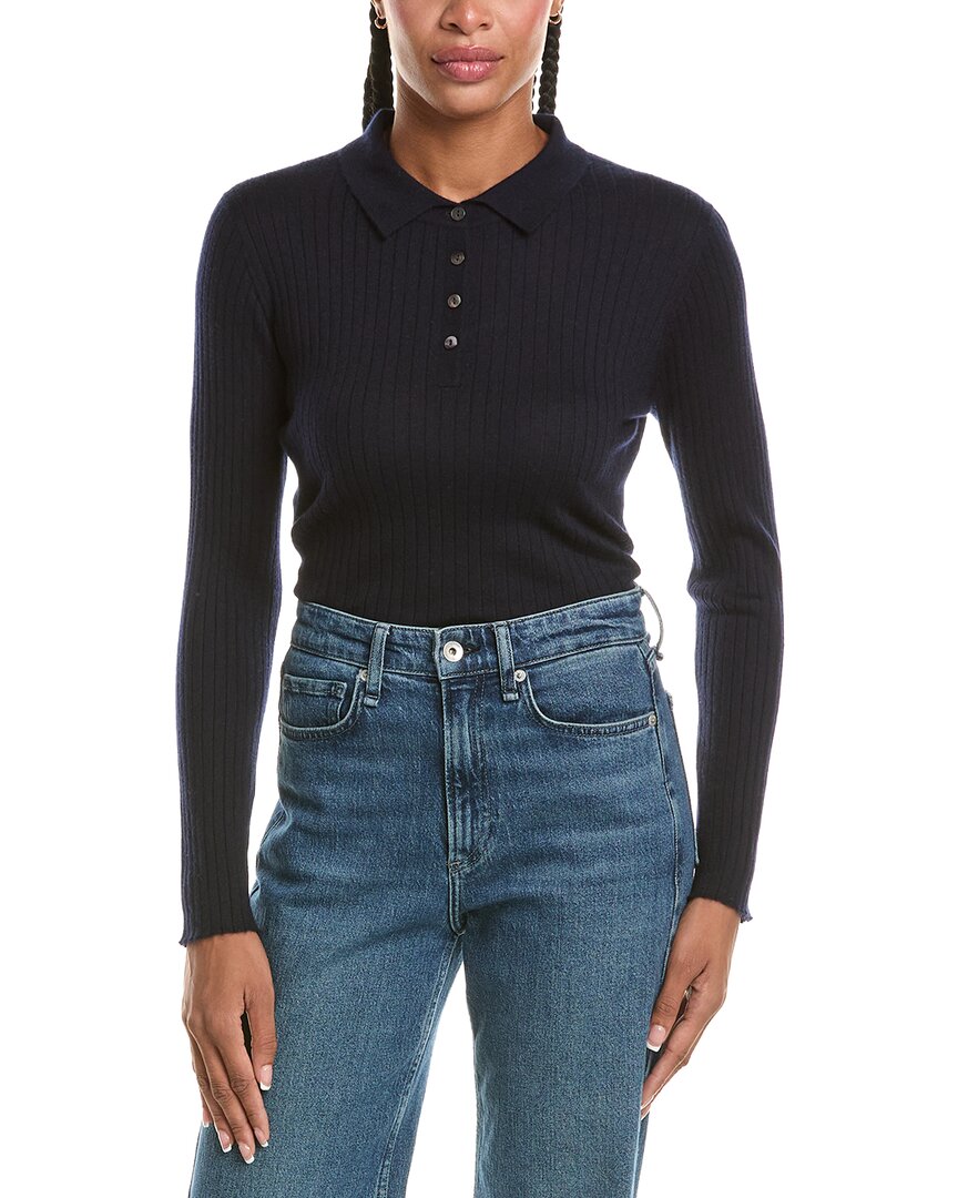 N.PEAL N.Peal Collared Rib 100% Cashmere Sweater