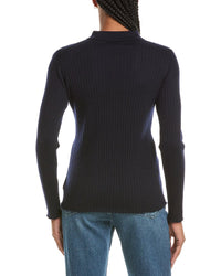 N.PEAL N.Peal Collared Rib 100% Cashmere Sweater