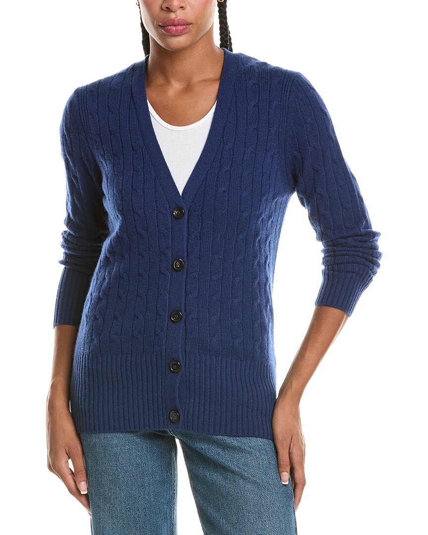 N.PEAL N.Peal Clara Cable V-Neck 100% Cashmere Cardigan