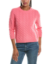 N.PEAL N.Peal Emilia Cable Round Neck 100% Cashmere Sweater