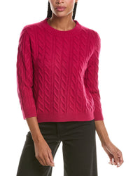 N.PEAL N.Peal Emilia Cable Round Neck 100% Cashmere Sweater