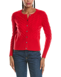 N.Peal Myla Cable 100% Cashmere Cardigan