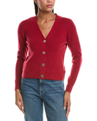 N.PEAL N.Peal Rib V-Neck 100% Cashmere Cardigan
