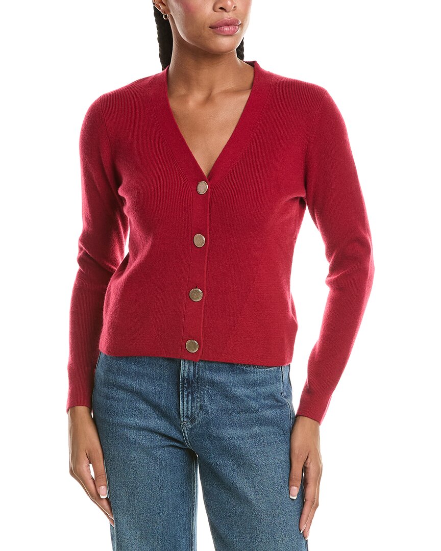N.PEAL N.Peal Rib V-Neck 100% Cashmere Cardigan