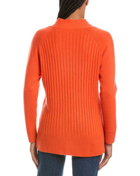 N.PEAL N.Peal V-Neck Wide Rib 100% Cashmere Sweater