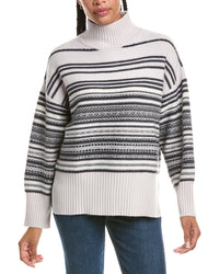 N.PEAL N.Peal Fairisle Mock Neck Cashmere-Blend Sweater