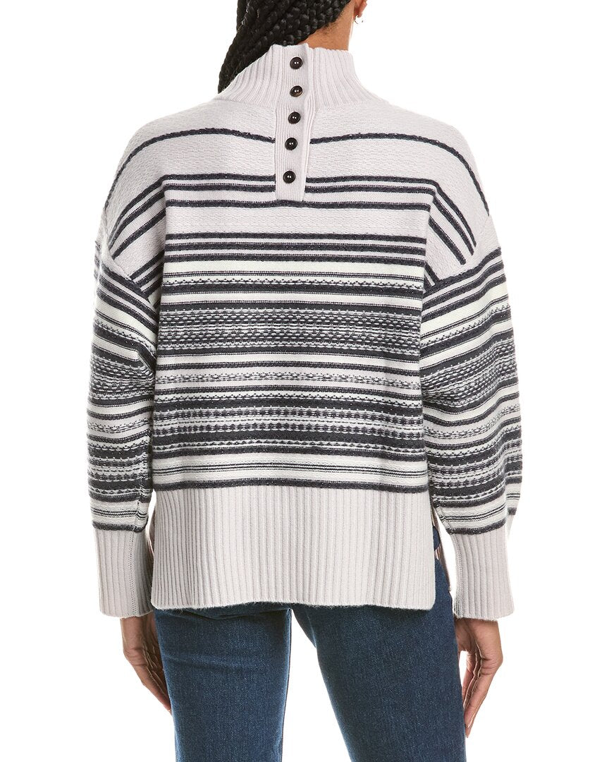 N.PEAL N.Peal Fairisle Mock Neck Cashmere-Blend Sweater