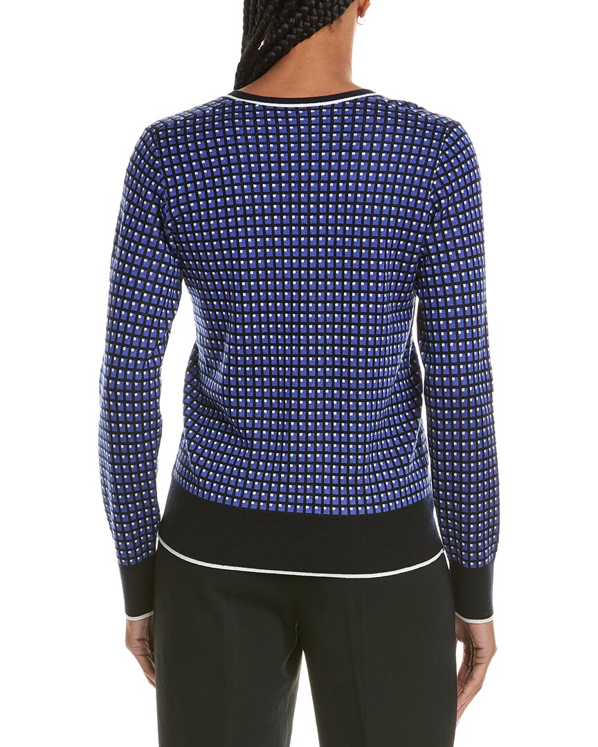 N.Peal Jacquard V-Neck Silk & Cashmere-Blend Sweater
