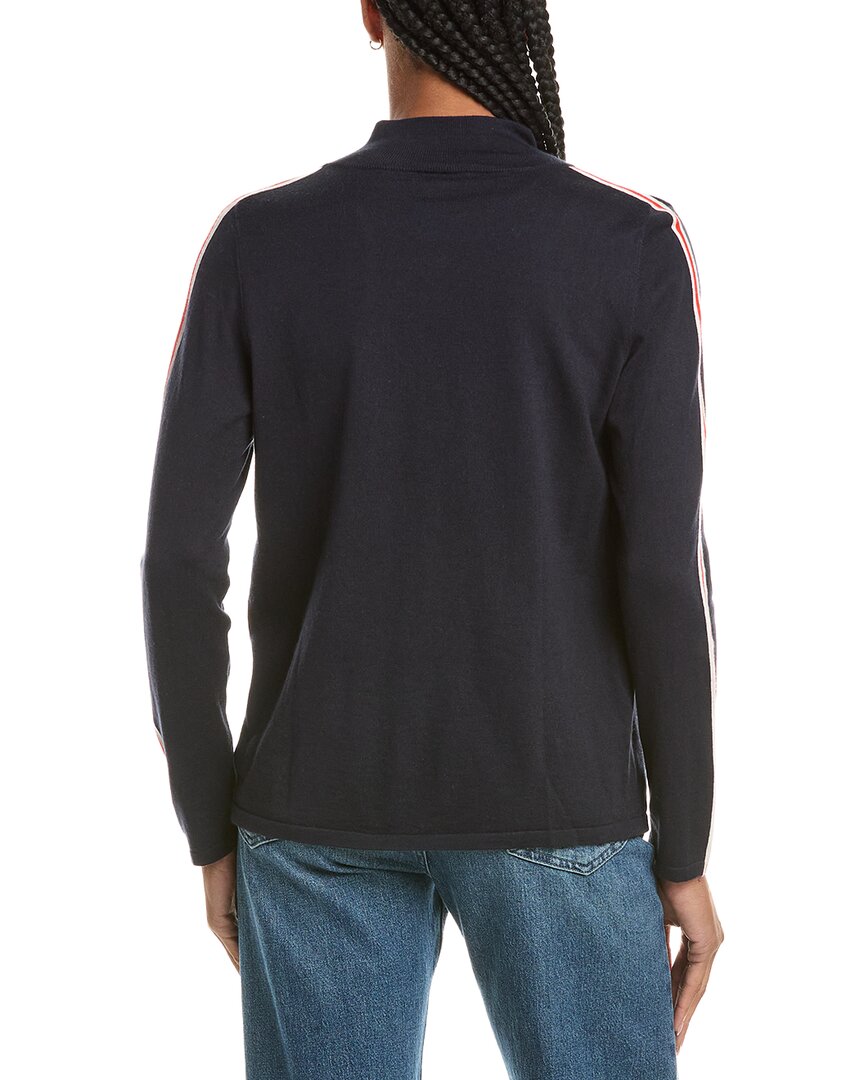 N.Peal Stripe1/2-Zip Cashmere-Blend Pullover
