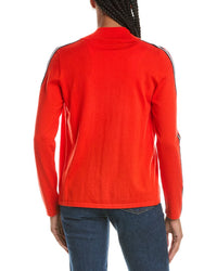 N.PEAL N.Peal Stripe1/2-Zip Cashmere-Blend Pullover