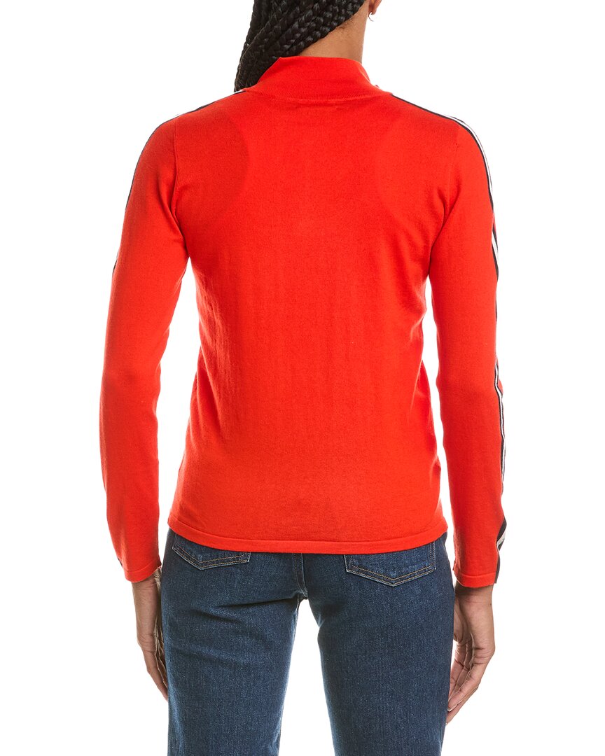 N.PEAL N.Peal Stripe Sleeve Half Zip Cashmere-Blend Pullover