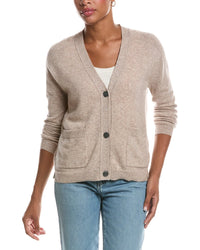 InCashmere Incashmere Button Front Patch Pocket Cashmere Cardigan