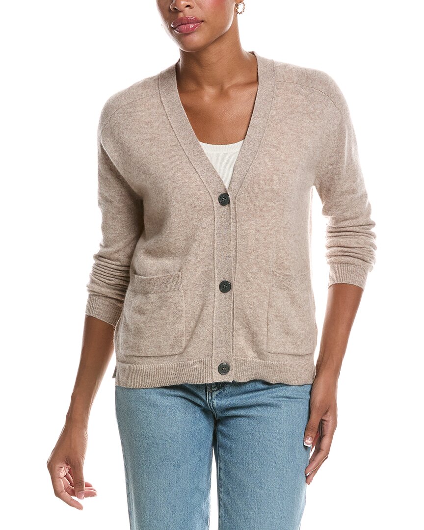 InCashmere Incashmere Button Front Patch Pocket Cashmere Cardigan