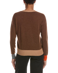 InCashmere Incashmere Colorblock Cashmere Cardigan