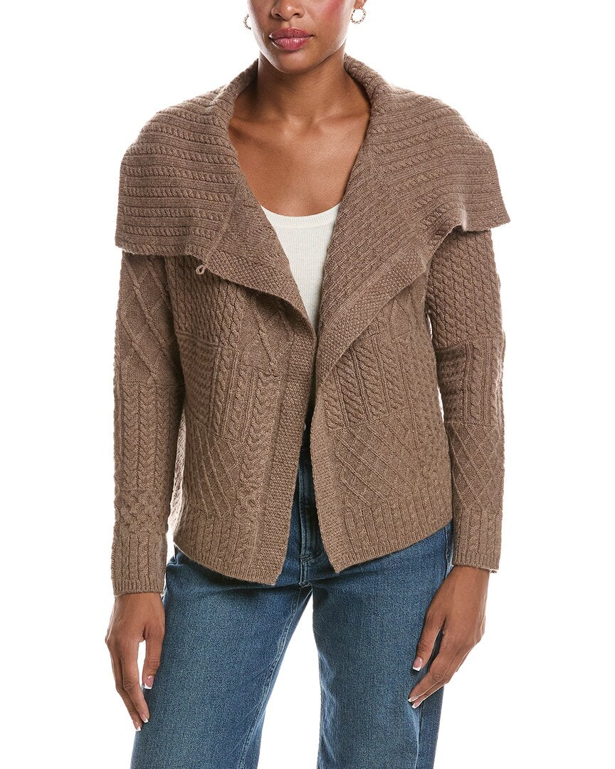 InCashmere Incashmere Textured Wool & Cashmere-Blend Wrap Sweater